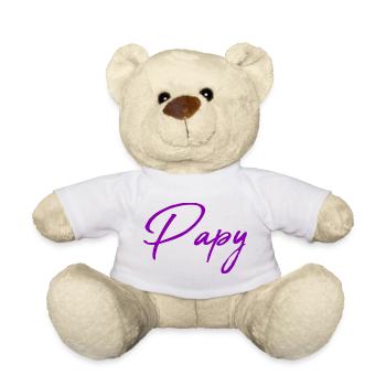 PAPY. PAPA. FÊTE DES PÈRES. BONNE FÊTE PAPA - Nounours - blanc - Devant