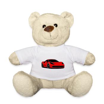 Children's Car Motif for Babies & Children's Clothing - Teddy Bear - white - Front
