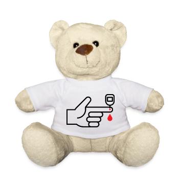 Blutzuckermessung, Blutzucker, Diabetes, Bluttest - Teddy - Weiß - Vorne