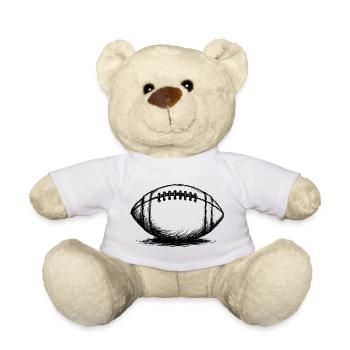 Vintage American Football Ball Sportler - Teddy - Weiß - Vorne