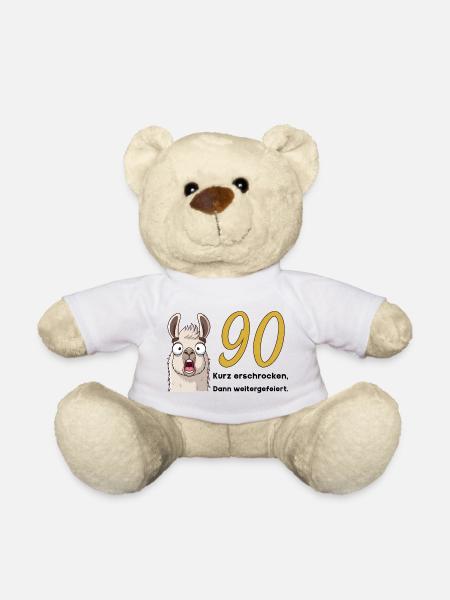 90 Geburtstag – Kurz erschrocken, dann gefeiert - Teddy - Weiß