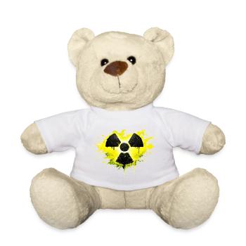 Radioaktiv Warnsymbol im Splash Design  - Teddy - Weiß - Vorne