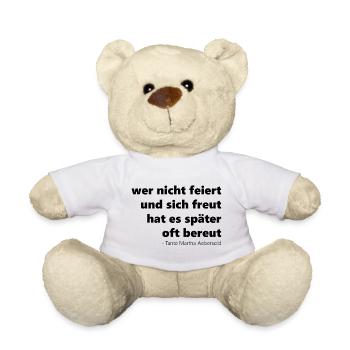 Celebration rate Typo who doesn't celebrate and is happy - Teddy Bear - white - Front
