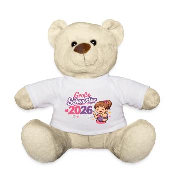 Große Schwester 2026 Einzelkind Ende - Teddy - Weiß - Vorne