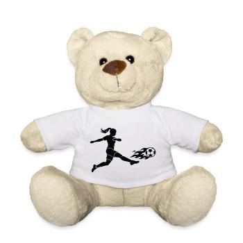 Fussballerin Fussball Silhouette - Teddy - Weiß - Vorne