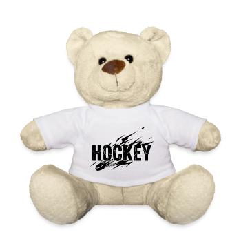 Eishockey Puck Action Schlittschuh Hockey Sport - Teddy Bear - white - Front