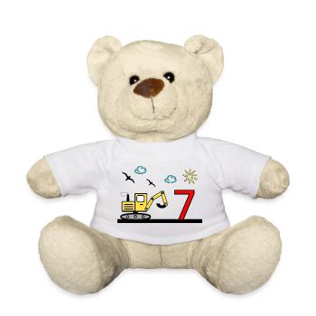 Excavatrice - Nounours - blanc - Devant