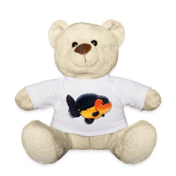 Black Orange Ranchu High Quality Goldfish - Teddy Bear - white - Front
