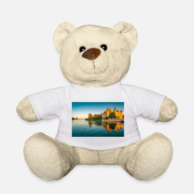 Castle in Schwerin at sunset - Teddy Bear - white