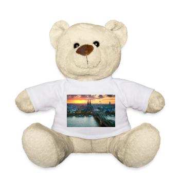 Kölner Dom im Abendlicht - Teddy - Weiß - Vorne
