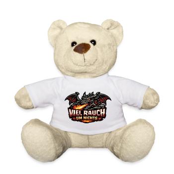 Drachenmotiv mit Statement: Viel Rauch Um Nichts - Teddy - Weiß - Vorne