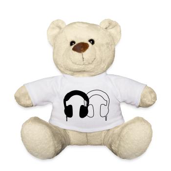 Headphones - Teddy Bear - white - Front