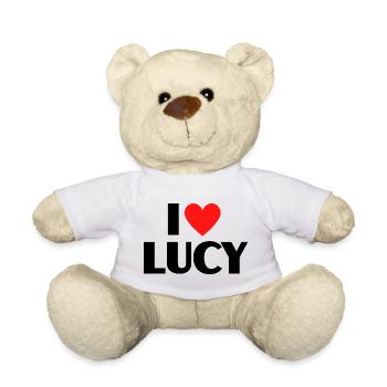 Simple Red Heart Minimal Love Icon - Teddy Bear - white - Front