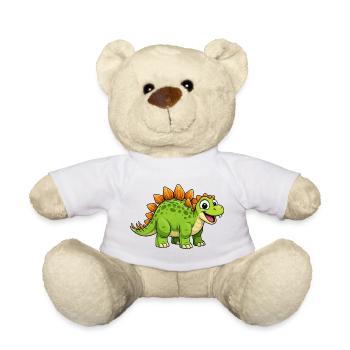 Fröhlicher Dino Stegosaurus - Teddy - Weiß - Vorne