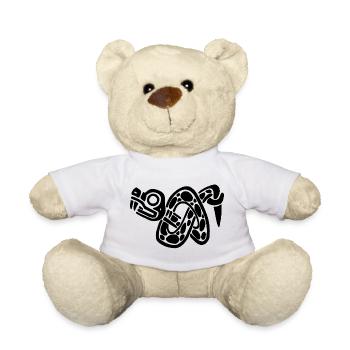 Noeud de serpent noir - Nounours - blanc - Devant