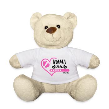 Mama 2026 loading Herz Babyfüße pink rosa Mädchen - Teddy - Weiß - Vorne