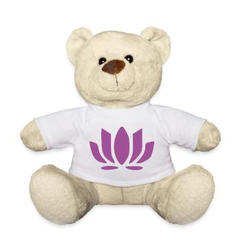 Lotus Flower Lotus Flower Violet Flower Flower Yoga - Teddy Bear - white - Front