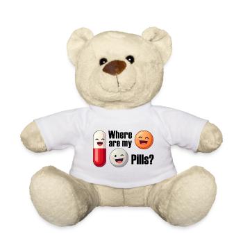 Pillenwitz: Wo sind meine Pillen - Teddy - Weiß - Vorne