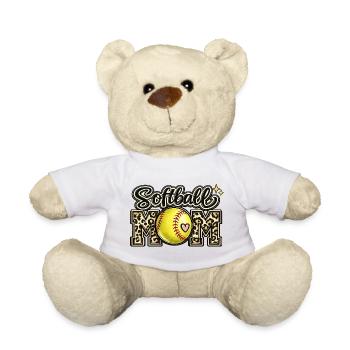 Softball Mom Game Day Mothers Day Shirt - Teddy Bear - white - Front
