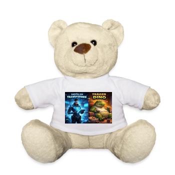 Digitaler Tech-Kämpfer oder träger Dino - Teddy - Weiß - Vorne