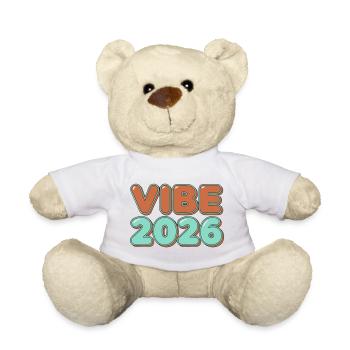 Retro Vibe 2026 Typographie Lettrage - Nounours - blanc - Devant
