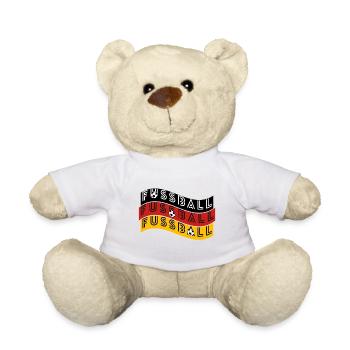 Fussball Wellenflagge für dein Fußballtriko/Party - Teddy - Weiß - Vorne