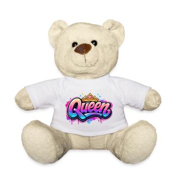 Queen Graffiti Kronen-Design - Teddy - Weiß - Vorne