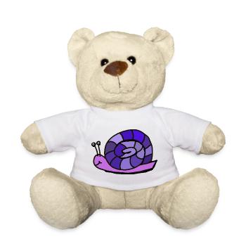 - Snail Cartoon Kids Child - Teddy Bear - white - Front