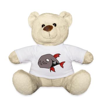 Schwarzer Fisch - Teddy - Weiß - Vorne