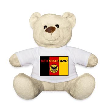 Deutschland Flagge mit Adler - Teddy - Weiß - Vorne