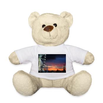 Paris à la grande roue du coucher du soleil - Nounours - blanc - Devant
