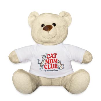 Cat Mom Club - Cute Retro Cats Mom - Teddy Bear - white - Front