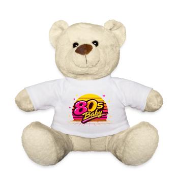80s Retro Disco - Teddy Bear - white - Front