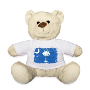 Drapeau de Caroline du Sud vieilli - Nounours - blanc - Devant