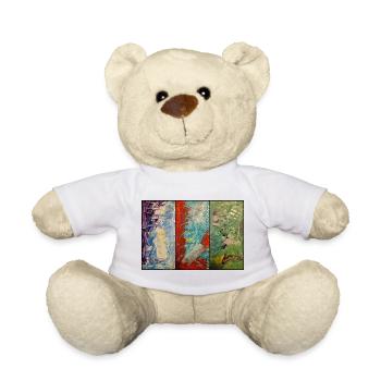Triptychon Farbfluss - Teddy - Weiß - Vorne