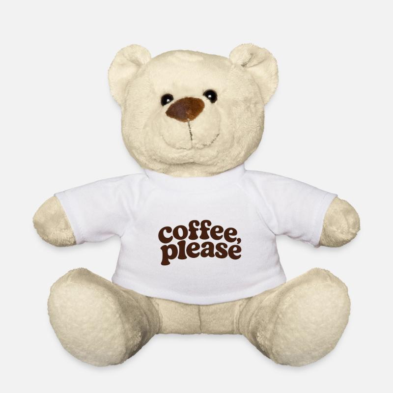 Café, s’il vous plaît, Lettrage rétro - Nounours - blanc