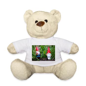 Gartenwichtel im Blumengarten - Teddy - Weiß - Vorne
