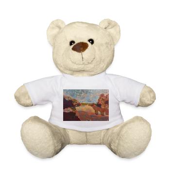 Mosaic pastel landscape - Teddy Bear - white - Front