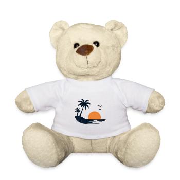 Île tropicale du couchant de soleil - Nounours - blanc - Devant