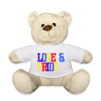 Liebe und Pride Regenbogen - Teddy - Weiß - Vorne
