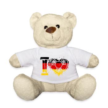 Deutschland Fußball Fan Outfit Vintage - Teddy - Weiß - Vorne