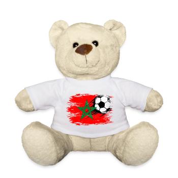 Marokko Flagge Fußball used - Teddy - Weiß - Vorne