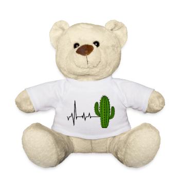Heartbeat Cactus Design - Teddy Bear - white - Front