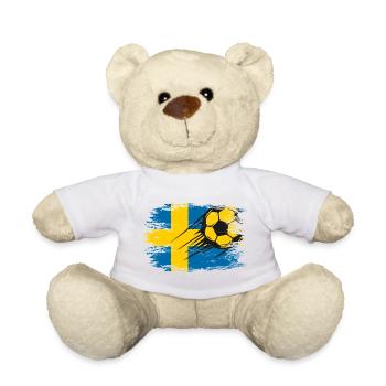 Swedish flag football in motion running - Teddy Bear - white - Front