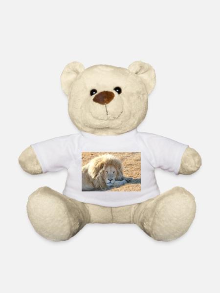 Lion's rest in the savannah light - Teddy Bear - white
