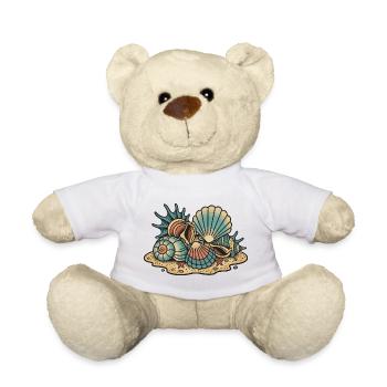 Coquillages Etoile de Mer Plage Sable Retro - Nounours - blanc - Devant