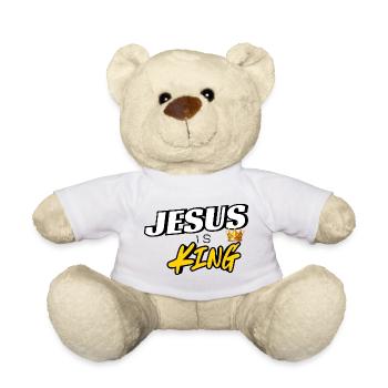 Jesus Is King Crown Graphic Streetwear - Teddy Bear - white - Front