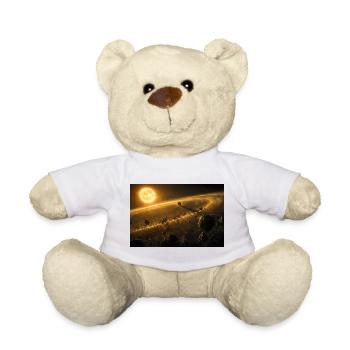 Golden Star Illuminating a Vast Asteroid Belt - Teddy Bear - white - Front