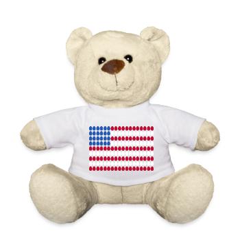 Patriotic Farmer Rooster Flock Poultry USA Pride C - Teddy Bear - white - Front