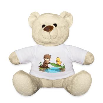 Flussfreund Otter und Ente - Teddy - Weiß - Vorne